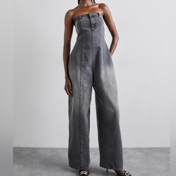 NEW Ksenia Schnaider x Free People Black Gray Strapless...